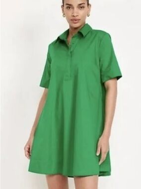 Old Navy Women’s Green Short Sleeve Shirt Dress